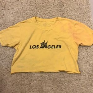 yellow los angels crop tee